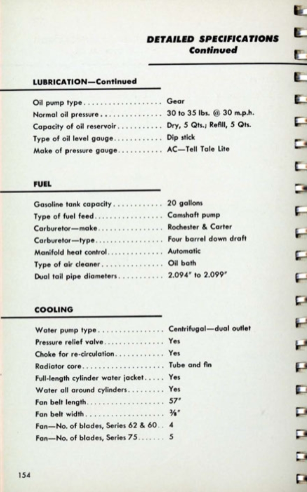 1953 Cadillac Salesmans Data Book Page 150